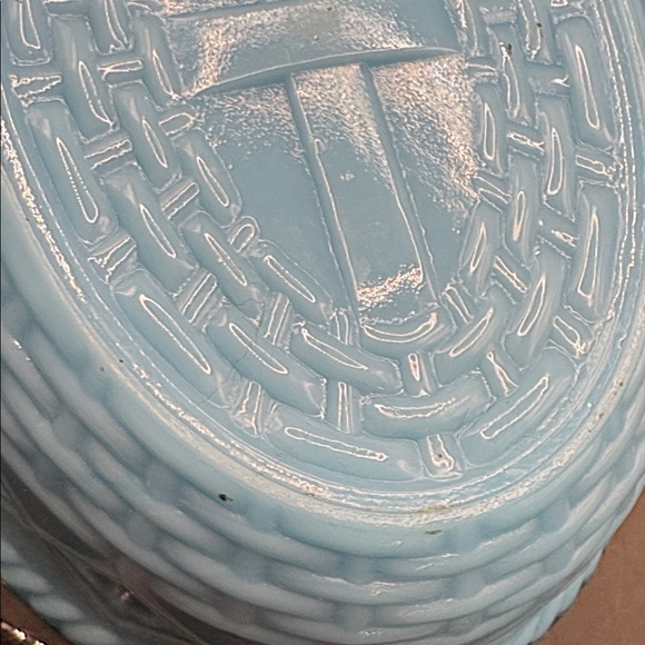 Vintage MCM Westmoreland Blue and White Slag Hen on Nest - Picture 13 of 13